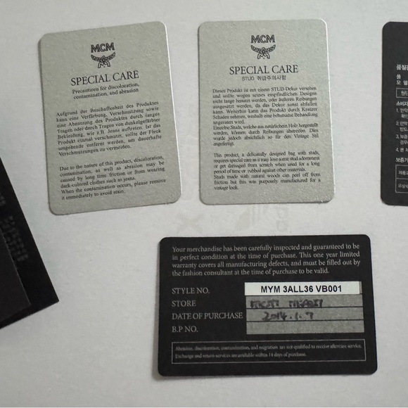 MCM Blue Studded Trifold Wallet - Picture 3 of 11